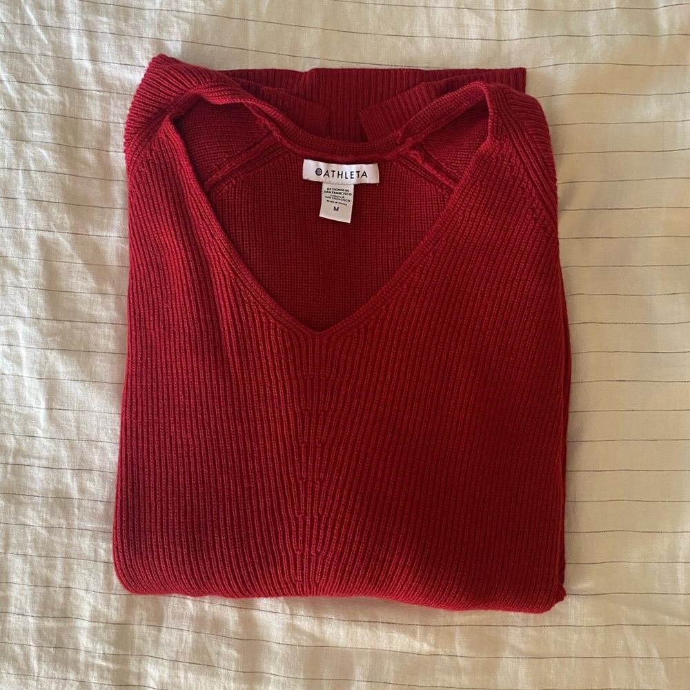 Athleta Hanover Refined V-Neck Sweater Size M